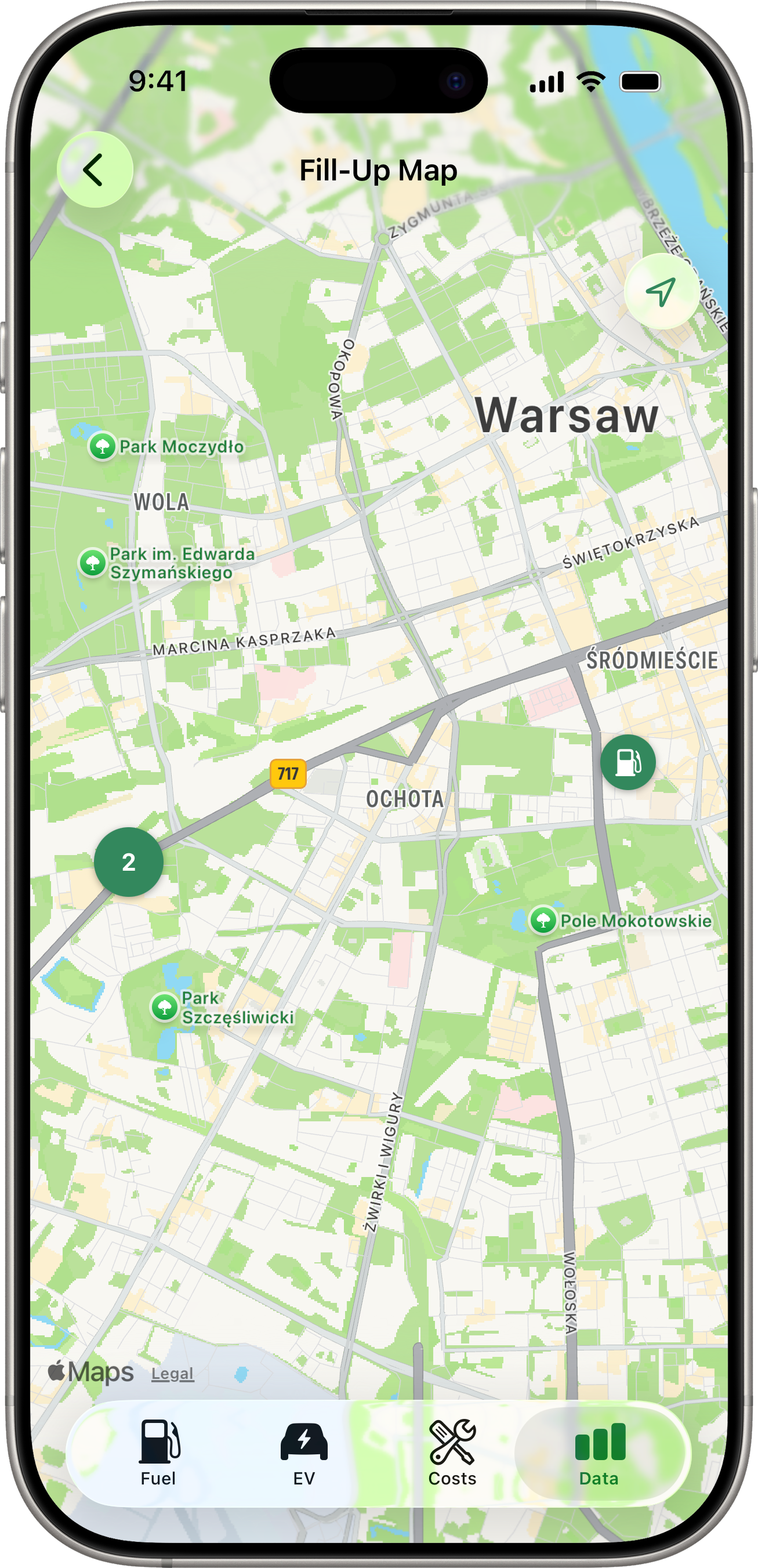 Fill-ups map