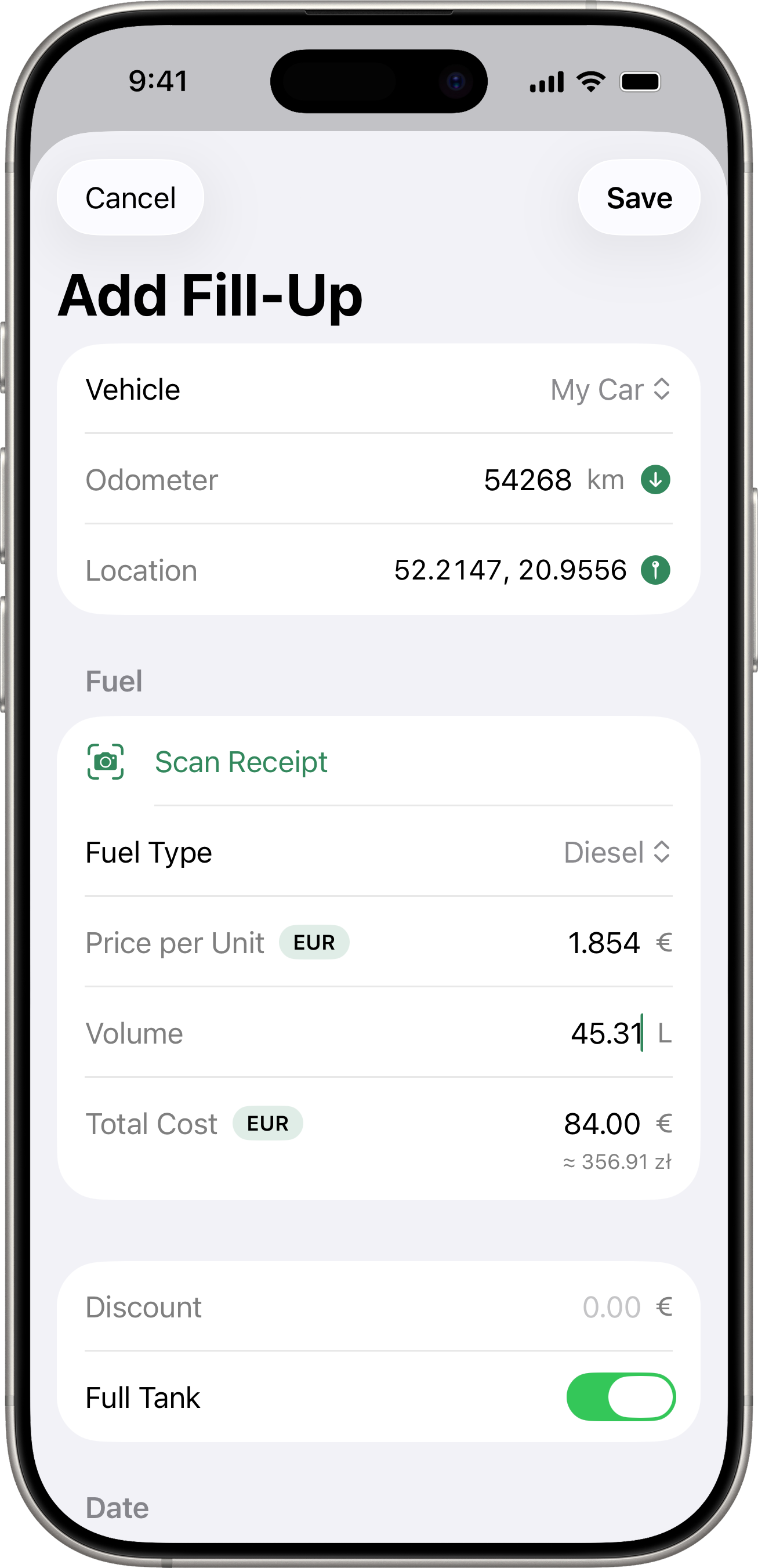 Currency selector