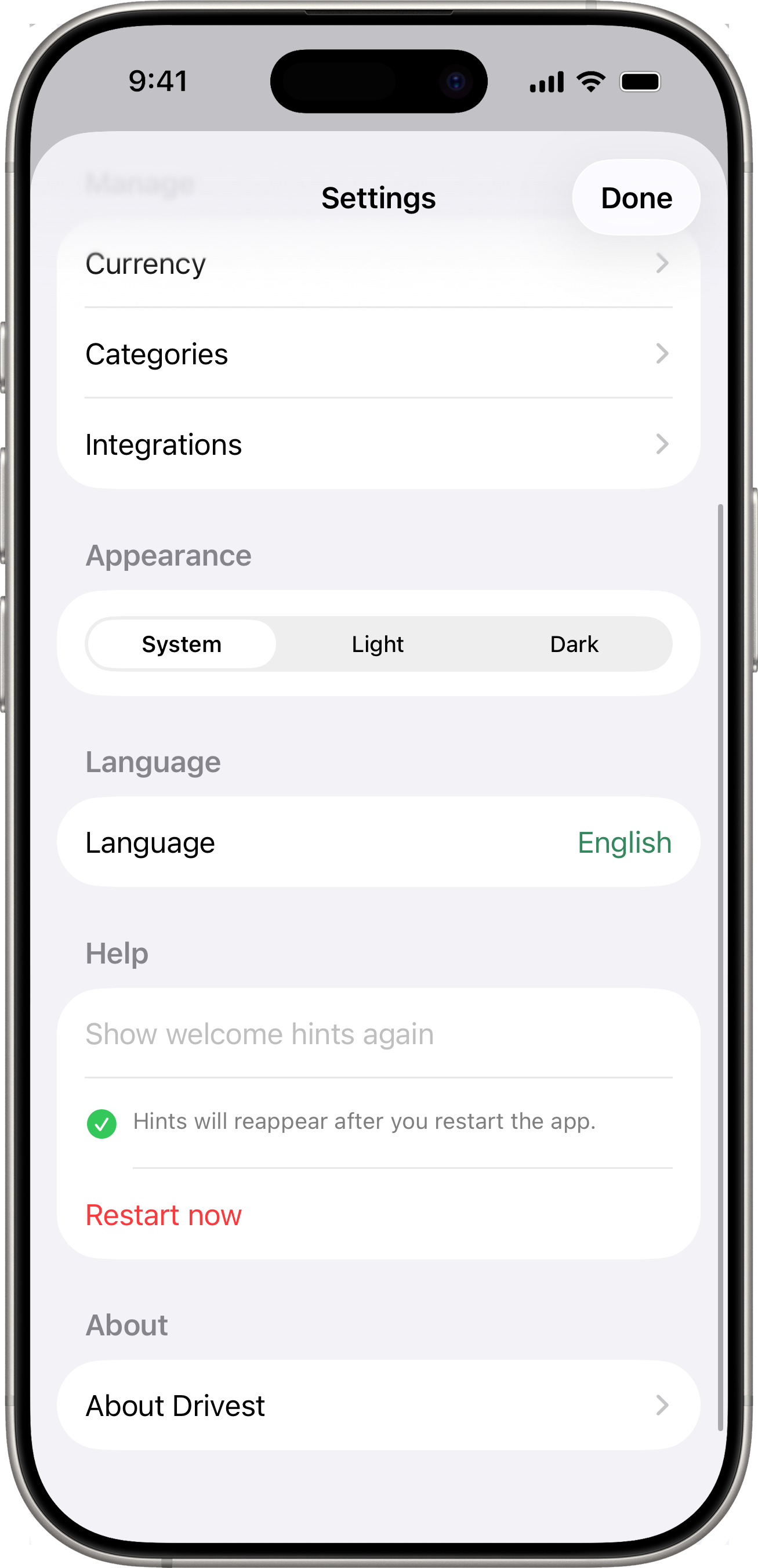 Show hints again